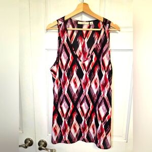 Sejour Sleeveless Vneck Tank Top Blouse Shirt Multicolored- Size 14W